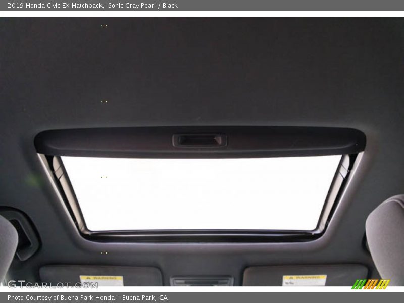 Sonic Gray Pearl / Black 2019 Honda Civic EX Hatchback