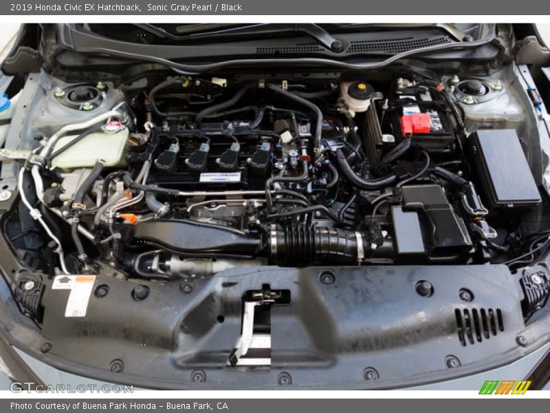 Sonic Gray Pearl / Black 2019 Honda Civic EX Hatchback