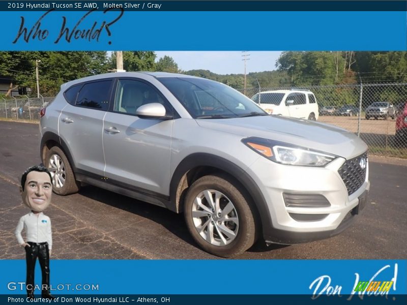Molten Silver / Gray 2019 Hyundai Tucson SE AWD