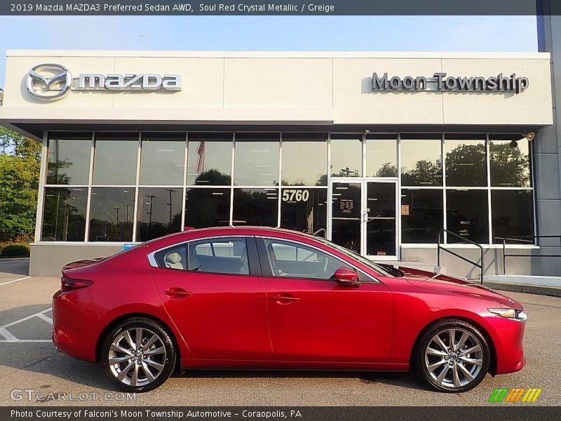 Soul Red Crystal Metallic / Greige 2019 Mazda MAZDA3 Preferred Sedan AWD