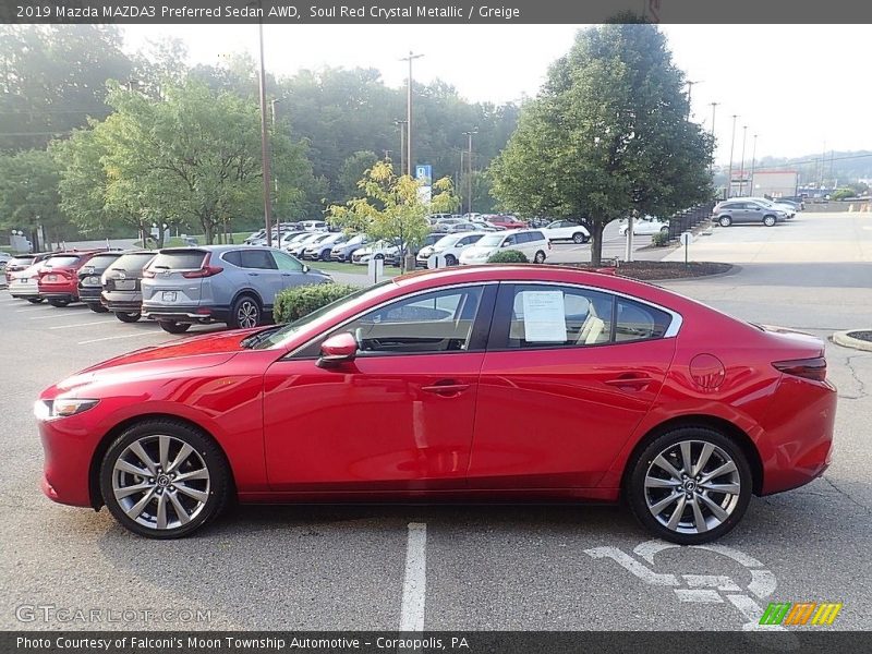 Soul Red Crystal Metallic / Greige 2019 Mazda MAZDA3 Preferred Sedan AWD