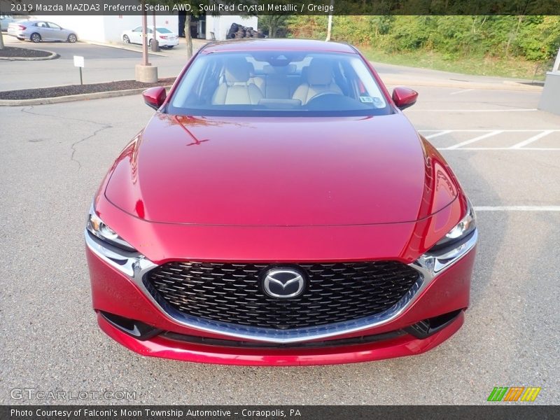 Soul Red Crystal Metallic / Greige 2019 Mazda MAZDA3 Preferred Sedan AWD