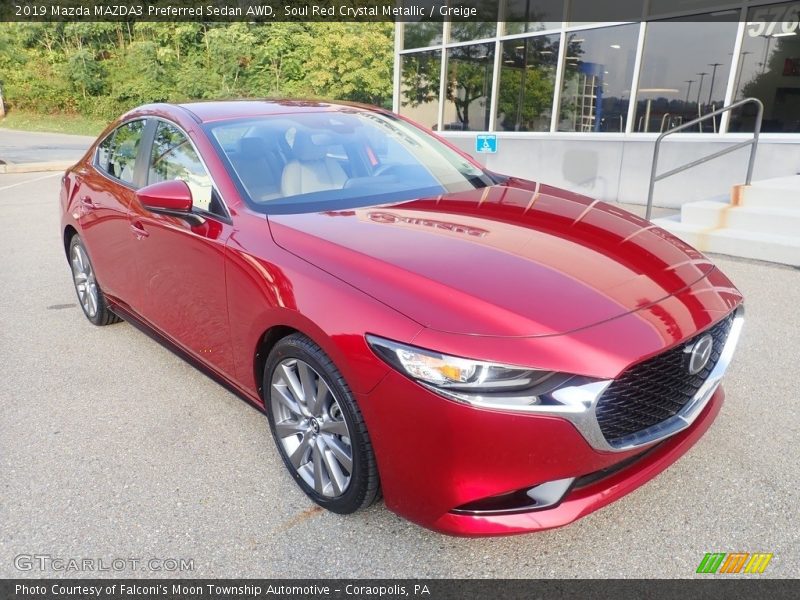 Soul Red Crystal Metallic / Greige 2019 Mazda MAZDA3 Preferred Sedan AWD