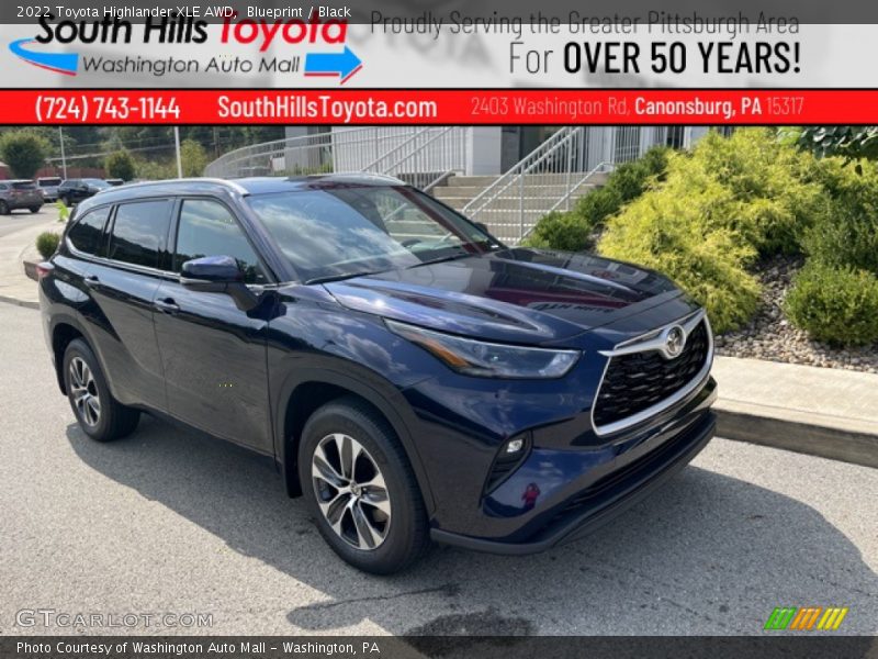 Blueprint / Black 2022 Toyota Highlander XLE AWD