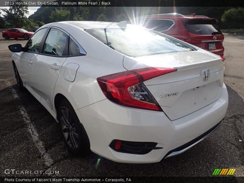 Platinum White Pearl / Black 2019 Honda Civic EX-L Sedan