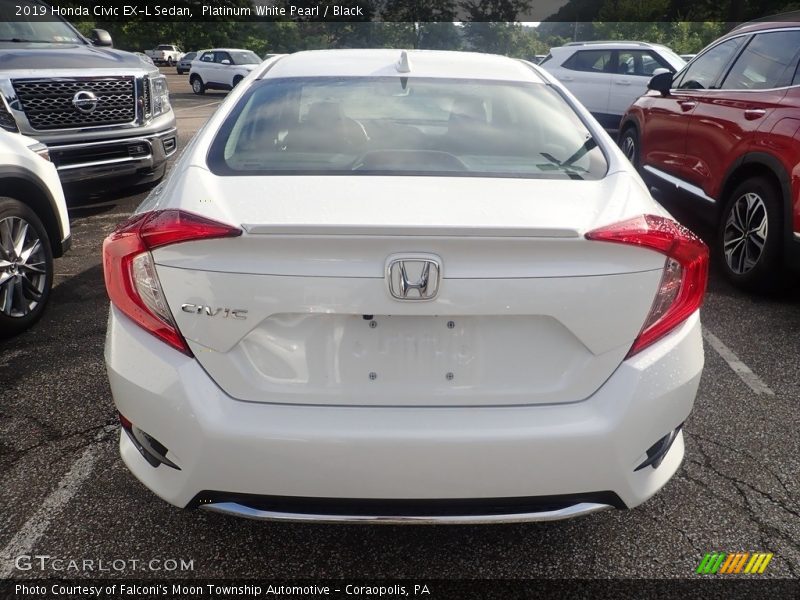 Platinum White Pearl / Black 2019 Honda Civic EX-L Sedan