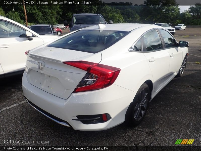Platinum White Pearl / Black 2019 Honda Civic EX-L Sedan