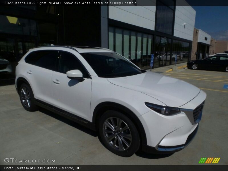 Snowflake White Pearl Mica / Deep Chestnut 2022 Mazda CX-9 Signature AWD