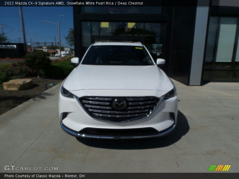 Snowflake White Pearl Mica / Deep Chestnut 2022 Mazda CX-9 Signature AWD