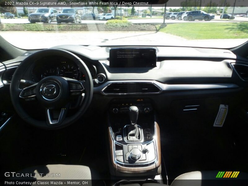 Snowflake White Pearl Mica / Deep Chestnut 2022 Mazda CX-9 Signature AWD
