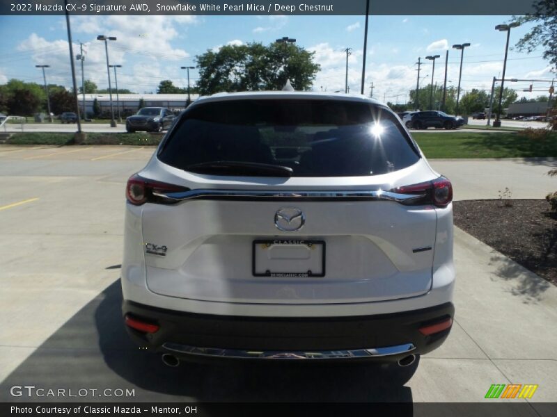 Snowflake White Pearl Mica / Deep Chestnut 2022 Mazda CX-9 Signature AWD