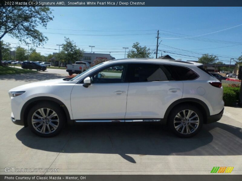 Snowflake White Pearl Mica / Deep Chestnut 2022 Mazda CX-9 Signature AWD