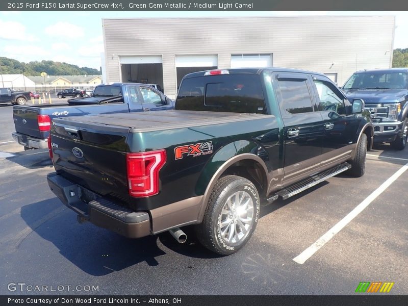 Green Gem Metallic / Medium Light Camel 2015 Ford F150 Lariat SuperCrew 4x4