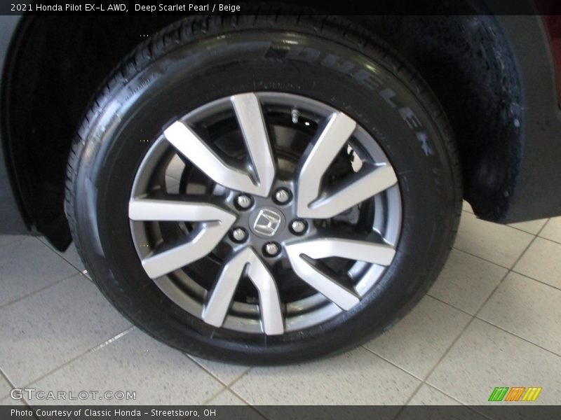 Deep Scarlet Pearl / Beige 2021 Honda Pilot EX-L AWD