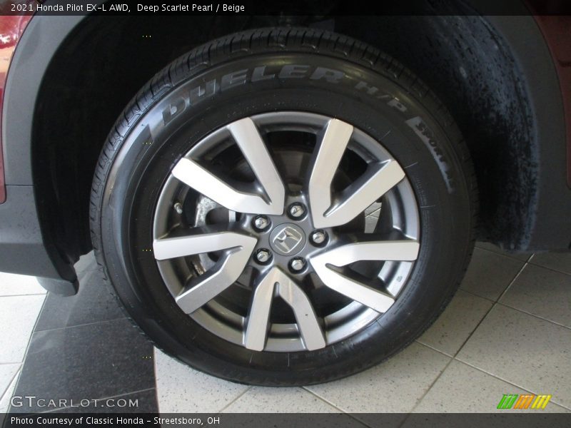 Deep Scarlet Pearl / Beige 2021 Honda Pilot EX-L AWD