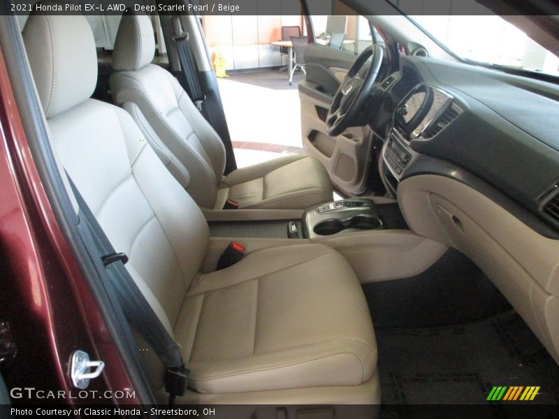 Deep Scarlet Pearl / Beige 2021 Honda Pilot EX-L AWD