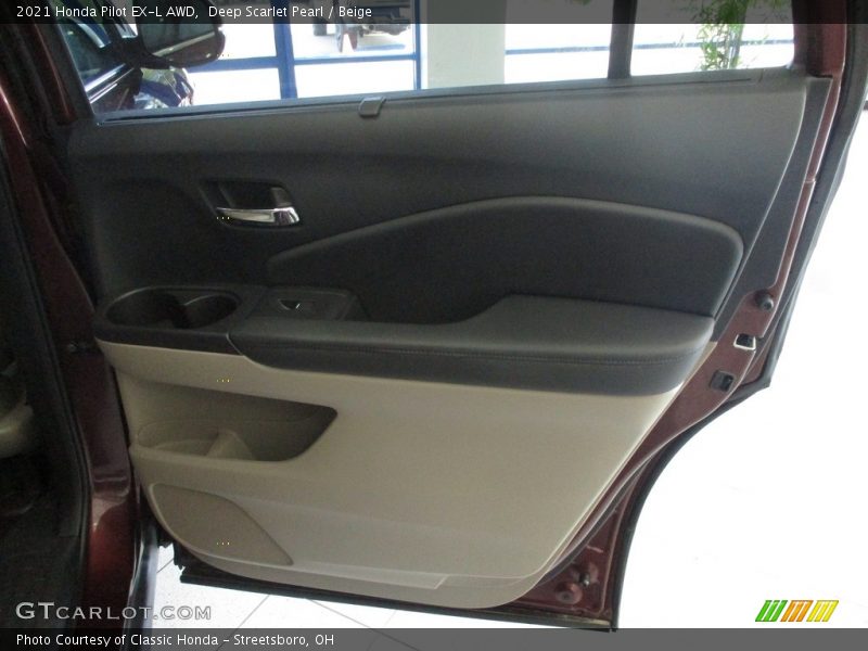 Deep Scarlet Pearl / Beige 2021 Honda Pilot EX-L AWD