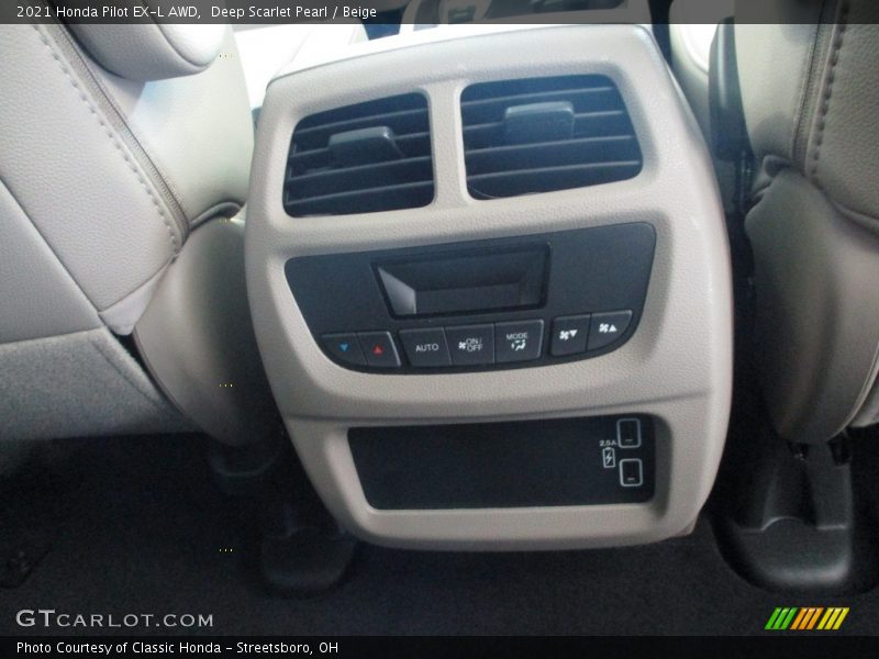 Deep Scarlet Pearl / Beige 2021 Honda Pilot EX-L AWD