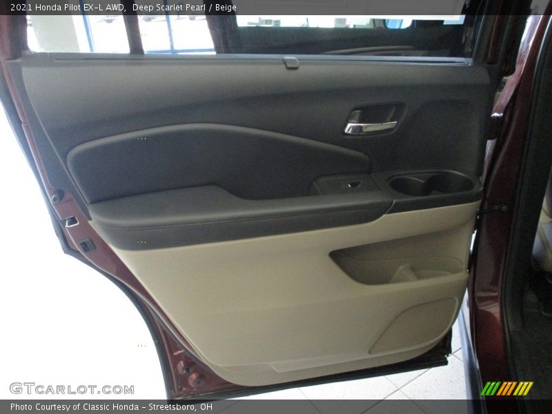 Deep Scarlet Pearl / Beige 2021 Honda Pilot EX-L AWD