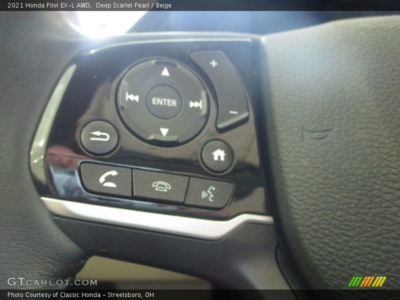 Deep Scarlet Pearl / Beige 2021 Honda Pilot EX-L AWD