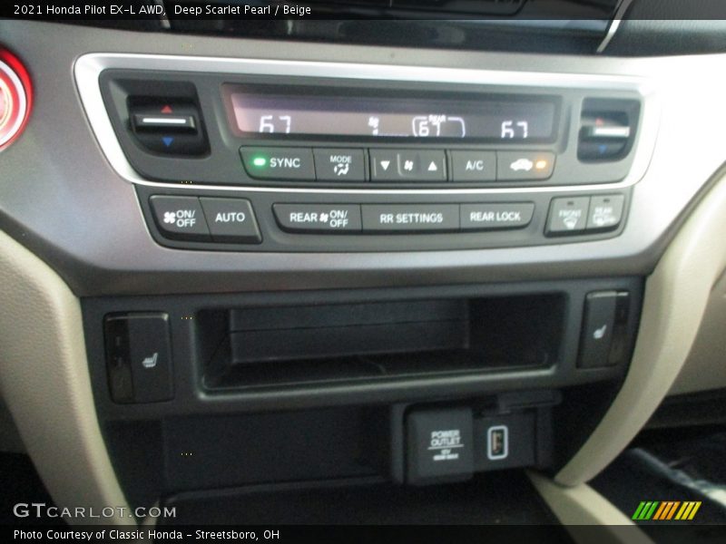Deep Scarlet Pearl / Beige 2021 Honda Pilot EX-L AWD