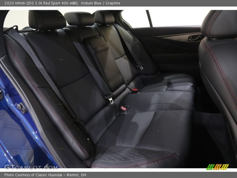 Rear Seat of 2020 Q50 3.0t Red Sport 400 AWD