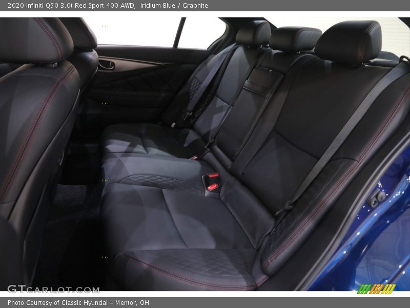 Rear Seat of 2020 Q50 3.0t Red Sport 400 AWD