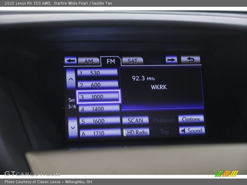 Starfire White Pearl / Saddle Tan 2015 Lexus RX 350 AWD