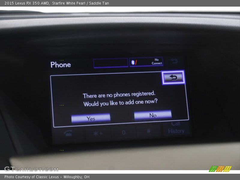 Starfire White Pearl / Saddle Tan 2015 Lexus RX 350 AWD