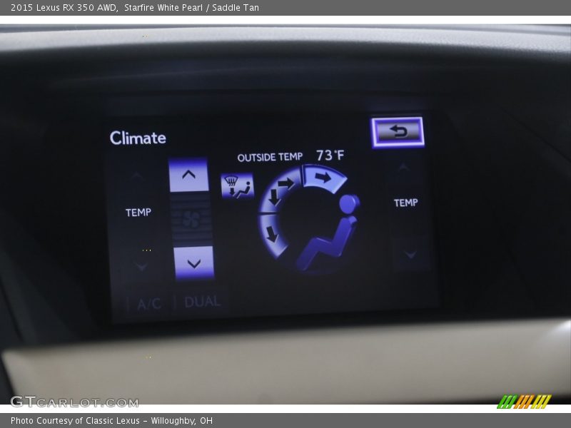 Starfire White Pearl / Saddle Tan 2015 Lexus RX 350 AWD