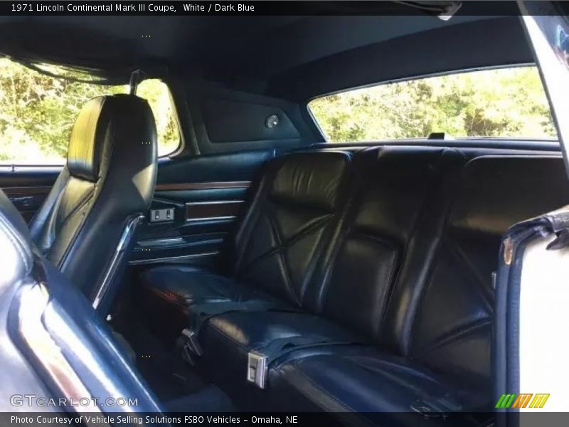Rear Seat of 1971 Continental Mark III Coupe