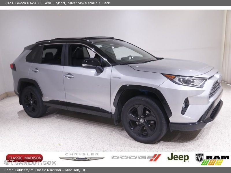 Silver Sky Metallic / Black 2021 Toyota RAV4 XSE AWD Hybrid