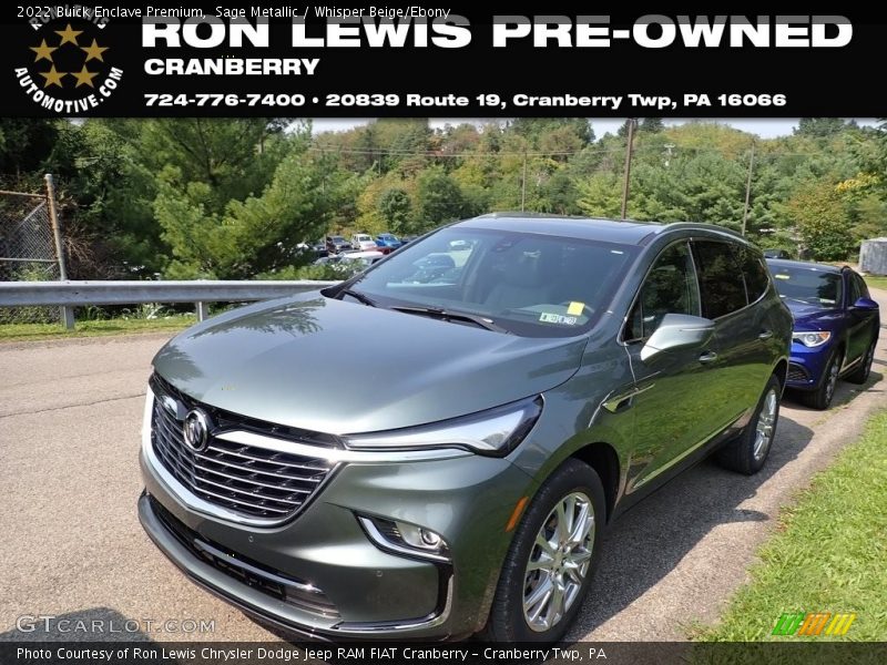 Sage Metallic / Whisper Beige/Ebony 2022 Buick Enclave Premium