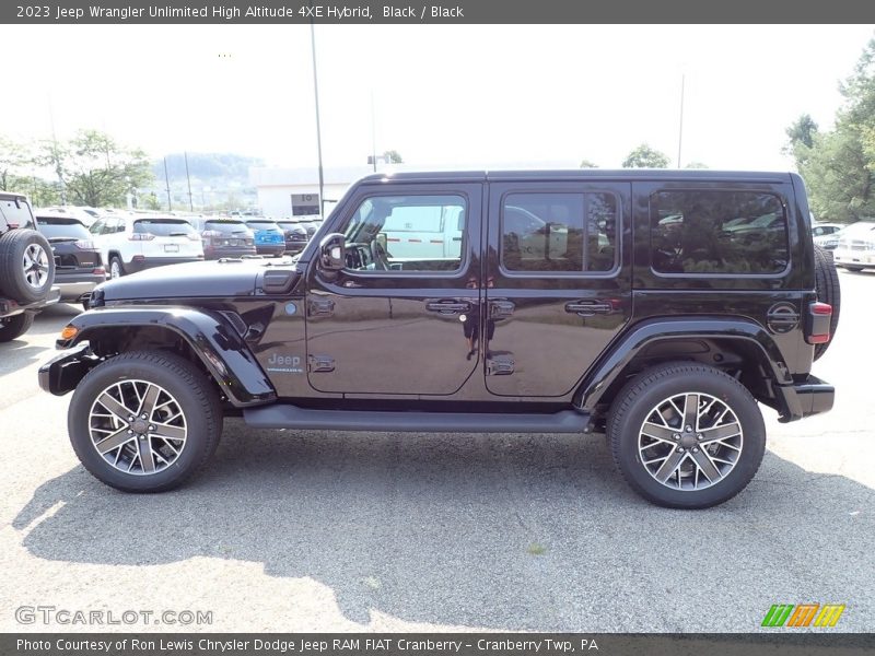 Black / Black 2023 Jeep Wrangler Unlimited High Altitude 4XE Hybrid