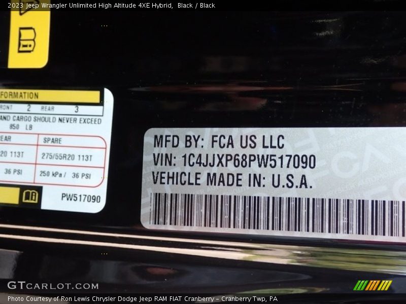 Black / Black 2023 Jeep Wrangler Unlimited High Altitude 4XE Hybrid
