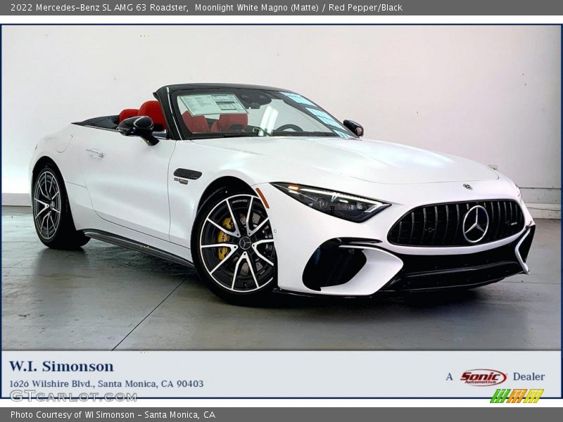 Moonlight White Magno (Matte) / Red Pepper/Black 2022 Mercedes-Benz SL AMG 63 Roadster