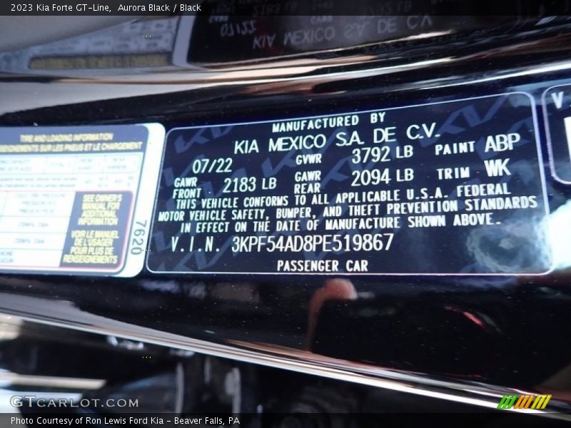 Aurora Black / Black 2023 Kia Forte GT-Line