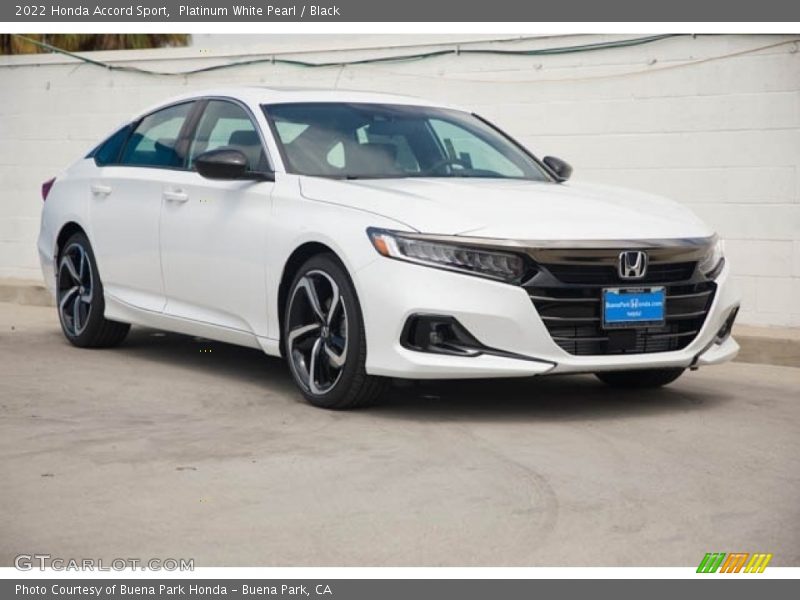 Platinum White Pearl / Black 2022 Honda Accord Sport