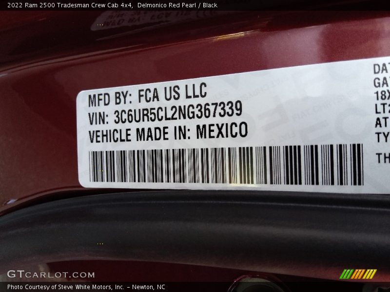 Delmonico Red Pearl / Black 2022 Ram 2500 Tradesman Crew Cab 4x4