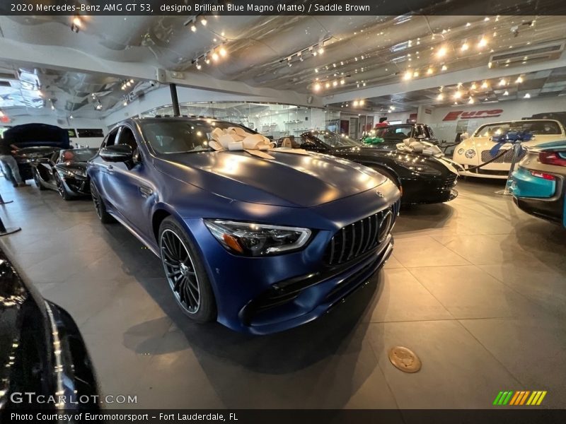 designo Brilliant Blue Magno (Matte) / Saddle Brown 2020 Mercedes-Benz AMG GT 53