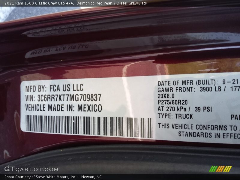 Delmonico Red Pearl / Diesel Gray/Black 2021 Ram 1500 Classic Crew Cab 4x4