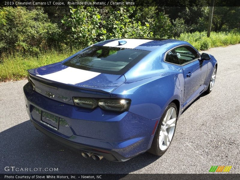 Riverside Blue Metallic / Ceramic White 2019 Chevrolet Camaro LT Coupe