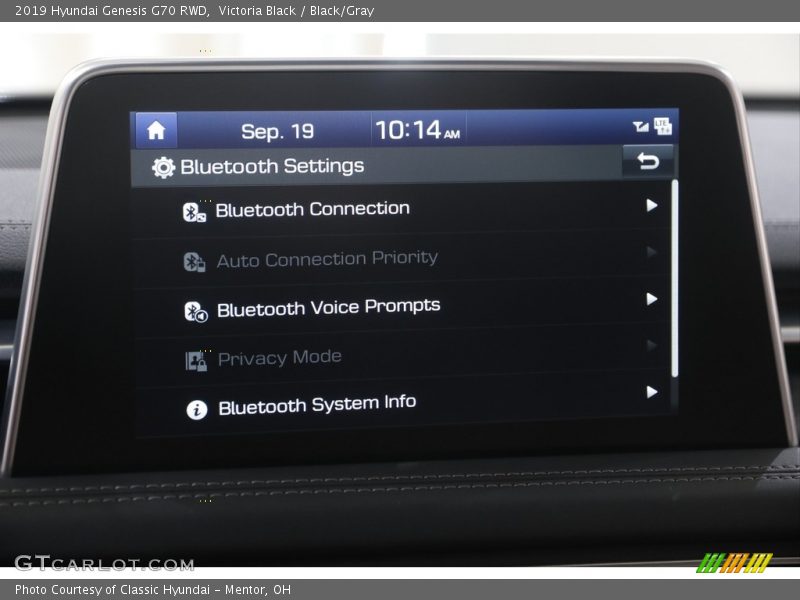 Victoria Black / Black/Gray 2019 Hyundai Genesis G70 RWD