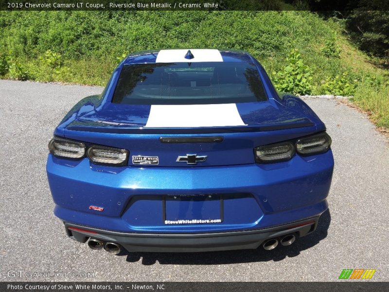 Riverside Blue Metallic / Ceramic White 2019 Chevrolet Camaro LT Coupe