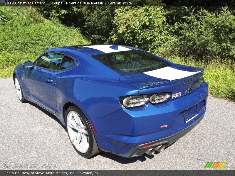 Riverside Blue Metallic / Ceramic White 2019 Chevrolet Camaro LT Coupe