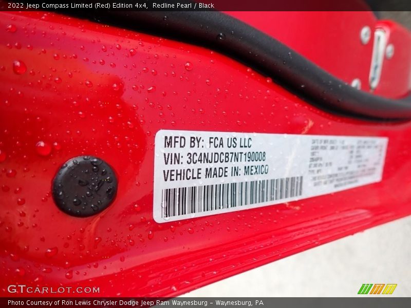 Redline Pearl / Black 2022 Jeep Compass Limited (Red) Edition 4x4