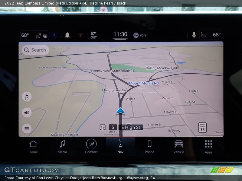 Navigation of 2022 Compass Limited (Red) Edition 4x4