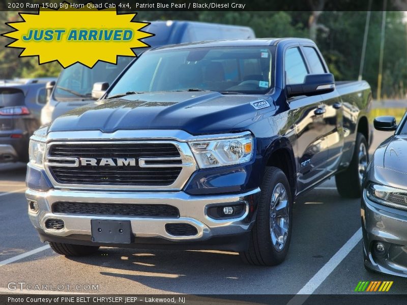 Patriot Blue Pearl / Black/Diesel Gray 2020 Ram 1500 Big Horn Quad Cab 4x4