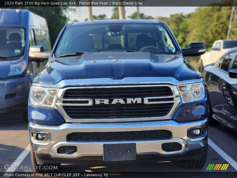 Patriot Blue Pearl / Black/Diesel Gray 2020 Ram 1500 Big Horn Quad Cab 4x4