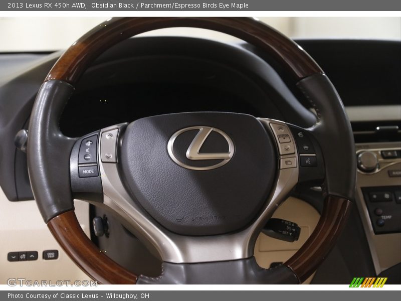 Obsidian Black / Parchment/Espresso Birds Eye Maple 2013 Lexus RX 450h AWD